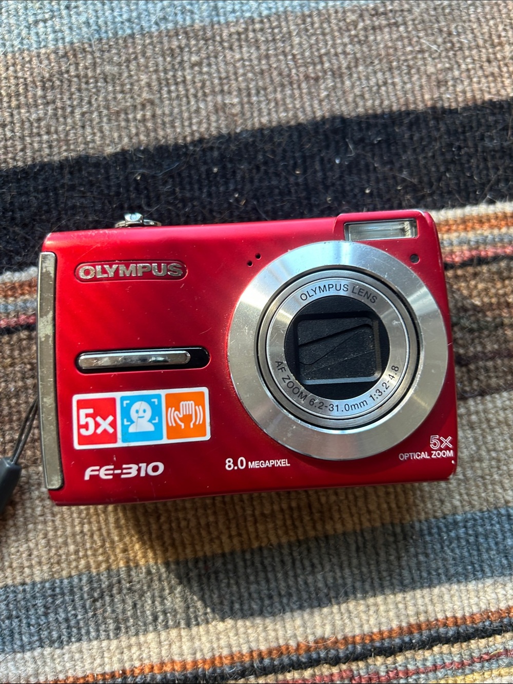 Olympus Red FE-310 8.0MP Compact Digital Camera with 5x Optical Zoom